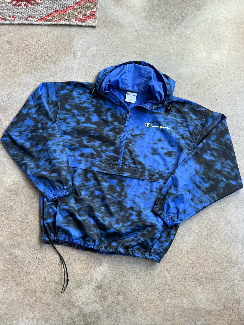 Champion Blue & Black Half-Zip Windbreaker